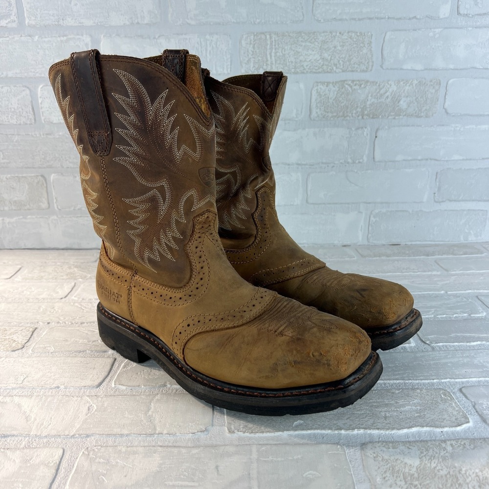 ARIAT Work Boots Mens 10EE Steel Toe Western ASTM F2413-17 Oil Slip Resistant EH